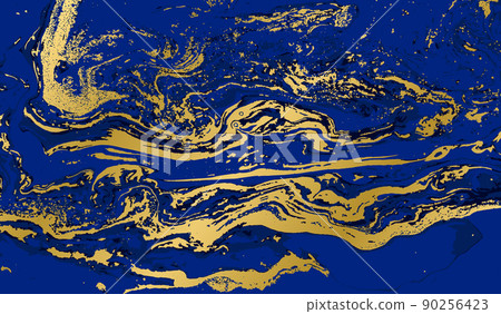 Vector marble blue and gold texture Vector marble blue and gold texture 90256423
