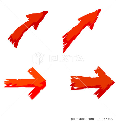 Red arrow with ragged edges. Red arrow with ragged edges. 90256509