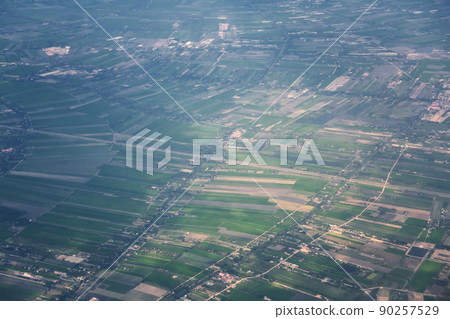 Light shade at farm land by aerial view Light shade at farm land by aerial view 90257529