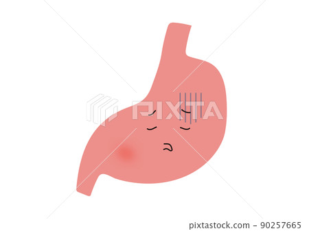 Rough and unwell stomach character Rough and unwell stomach character 90257665