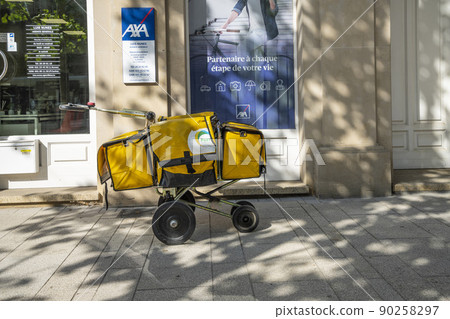 postman's trolley in Luxembourg city 90258297