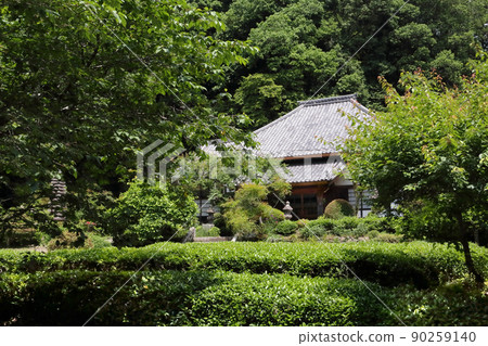 Romantic Ibaraki (A tea plantation spreads out in front of the main hall. In the olden days, the precincts were a magnificent temple with a large cathedral.) Seionji Temple in Shirosato Town 90259140
