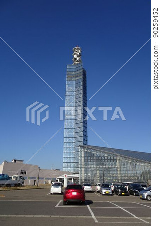 Road Station Road Station Akita Port Selion Tower Sky Back Vertical Composition 90259452