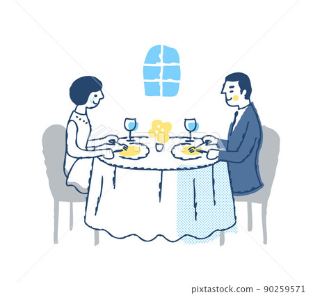 Customers eating at a restaurant Customers eating at a restaurant 90259571