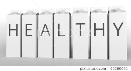 Paper boxes with HEALTHY text. 3D rendering Paper boxes with HEALTHY text. 3D rendering 90260031