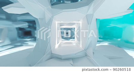 futuristic space station lab future technology concept 3d render illustration 90260518