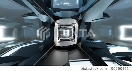 futuristic space station lab future technology concept 3d render illustration 90260521