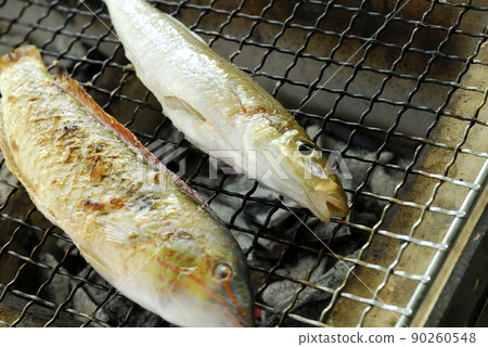 Grilled fish in a shichirin Grilled fish in a shichirin 90260548