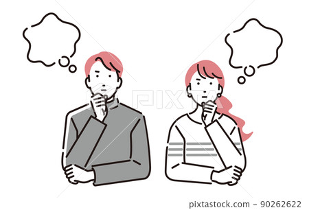 A couple thinking about a person 90262622