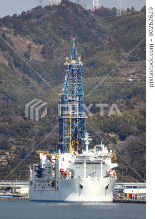 CHIKYU, a deep-sea exploration vessel moored at Shimizu Port CHIKYU, a deep-sea exploration vessel moored at Shimizu Port 90262629