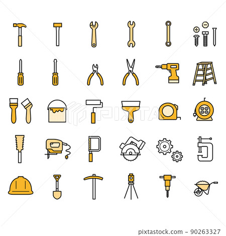 Tool icon set Vector line Tool icon set Vector line 90263327