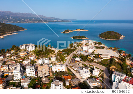 Aerial photo of Albanian village Ksamil Aerial photo of Albanian village Ksamil 90264632