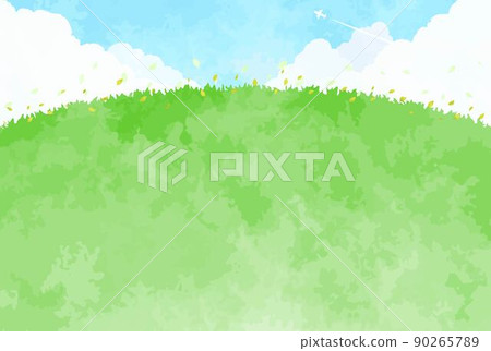 簡單手繪藍天山景圖 簡單手繪藍天山景圖 90265789