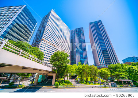 東京的東京城市景觀,霞關摩天大樓的景色 東京的東京城市景觀,霞關摩天大樓的景色 90265903