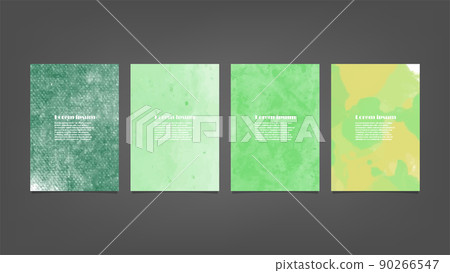 Set of green vector watercolor backgrounds for poster, brochure or flyer, Bundle of watercolor posters, flyers or cards. Banner template. Set of green vector watercolor backgrounds for poster, brochure or flyer, Bundle of watercolor posters, flyers or cards. Banner template. 90266547