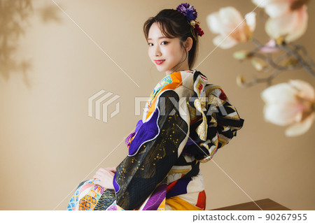 Furisode 女人 黑色 Furisode 女人 黑色 90267955