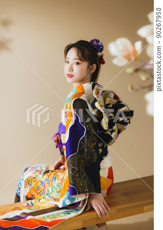 Furisode 女人 黑色 90267958