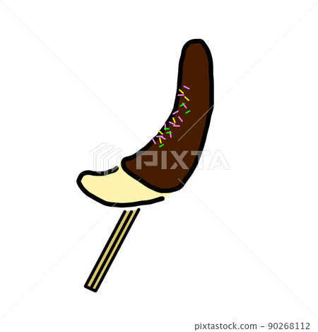 Illustration of a delicious banana (chocolate banana) with chocolate on the banana sold at the festival Illustration of a delicious banana (chocolate banana) with chocolate on the banana sold at the festival 90268112