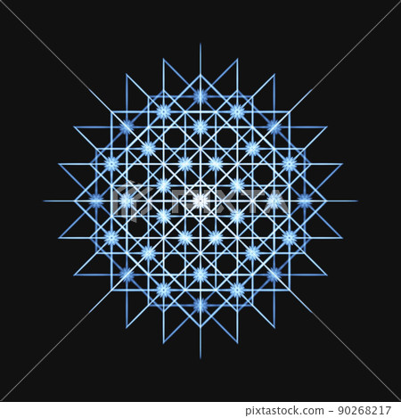 幾何圖案分形圖案曼荼羅彩色圖標 幾何圖案分形圖案曼荼羅彩色圖標 90268217