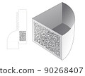 stenciled packaging box die cut and 3D mockup 90268407