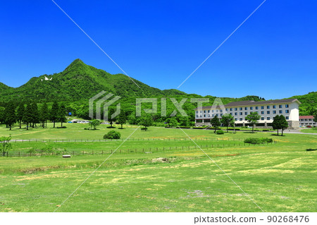 [鳥取縣]天氣晴朗時的鏡火和新鮮的綠色（奧大山） 90268476