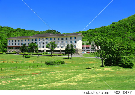 [鳥取縣]天氣晴朗時的鏡火和新鮮的綠色（奧大山） 90268477