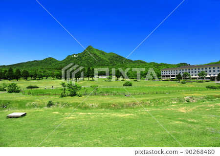[Tottori Prefecture] Kagamiganaru and fresh green (Oku Oyama) in fine weather 90268480