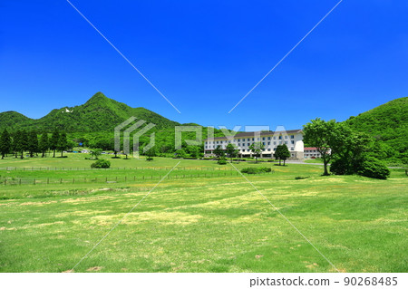 [鳥取縣]天氣晴朗時的鏡火和新鮮的綠色（奧大山） 90268485