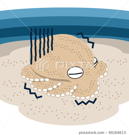 Illustration of a frightened mimicry octopus Illustration of a frightened mimicry octopus 90268613