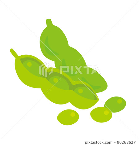 簡單可愛的毛豆插圖白色背景矢量剪貼畫 90268627