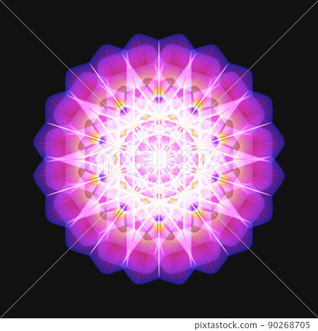 幾何圖案分形圖案曼荼羅彩色圖標 90268705