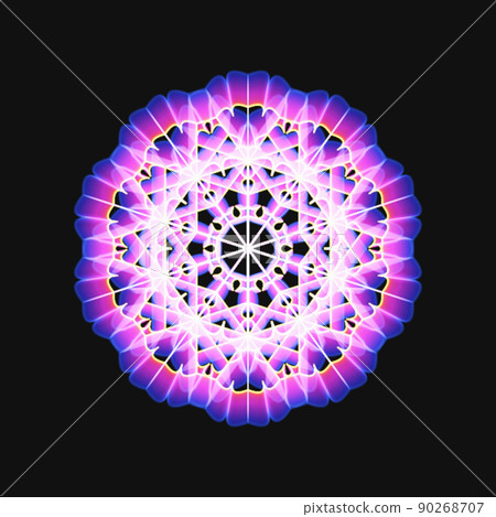 幾何圖案分形圖案曼荼羅彩色圖標 幾何圖案分形圖案曼荼羅彩色圖標 90268707