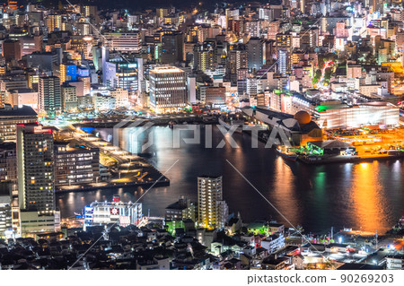 “長崎縣”夜景日本的稻佐山，三大夜景 90269203