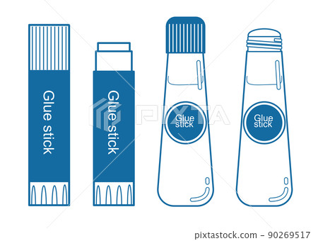 Illustration of glue stick Four kinds of line drawing blue 90269517