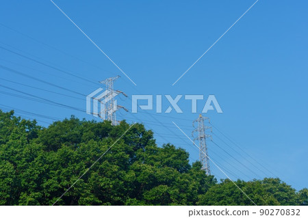 Green and blue sky 90270832