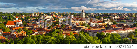 Rainbow over Vilnius old town, colorful evening view of Vilnius, capital of Lithuania Rainbow over Vilnius old town, colorful evening view of Vilnius, capital of Lithuania 90271534