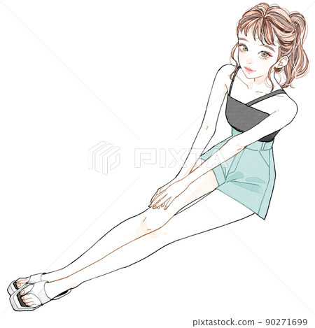 A woman with beautiful legs 90271699