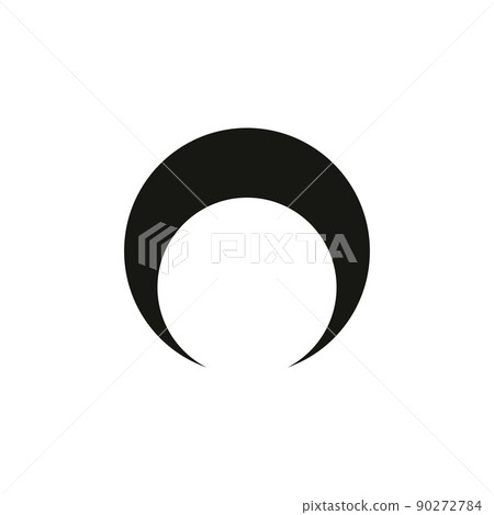 Moon vector icon. Black moon icon. Celestial crescent isolated elements. 90272784