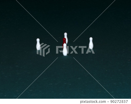 billiard snooker skittles close up on green 90272837