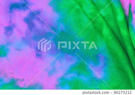 Abstract tie dye multicolor fabric cloth purple pattern texture 90273212