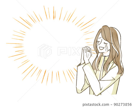 Woman crying and praying 90273856