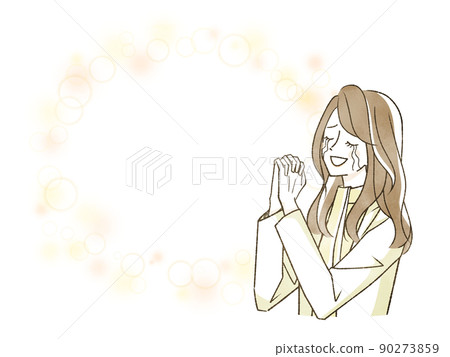 Woman crying and praying 90273859