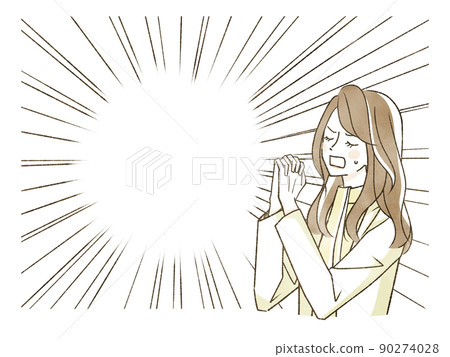 絕望地祈禱的女人 90274028