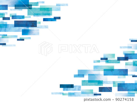 Elongated blue watercolor tile abstract painting 90274158