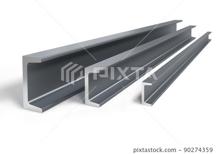 Thee steel C-beams of different size 90274359