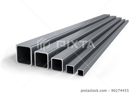 Group of square pipes of different size 90274455