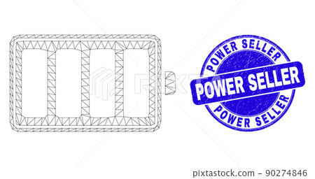 Blue Distress Power Seller Stamp and Web Mesh Electric Battery 90274846