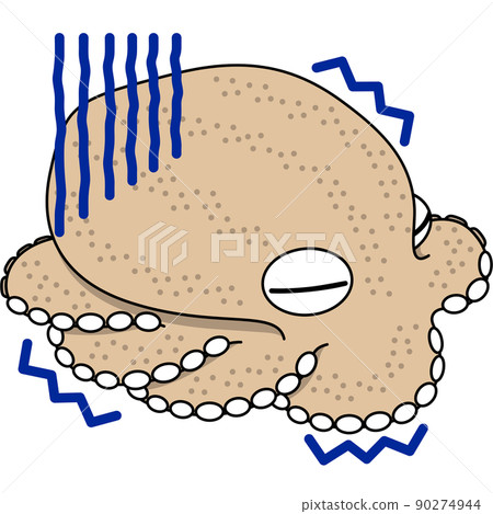 Illustration of a frightened mimicry octopus (with outline) Illustration of a frightened mimicry octopus (with outline) 90274944