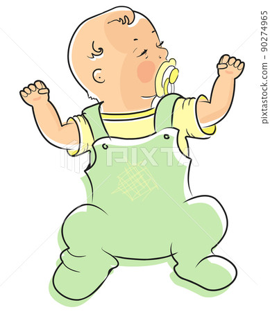 Cute sleeping newborn baby with soother Cute sleeping newborn baby with soother 90274965