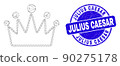 Blue Distress Julius Caesar Stamp Seal and Web Carcass Crown 90275178